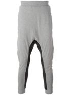 11 By Boris Bidjan Saberi Drop Crotch Track Pants, Men's, Size: Small, Grey, Cotton/polyamide