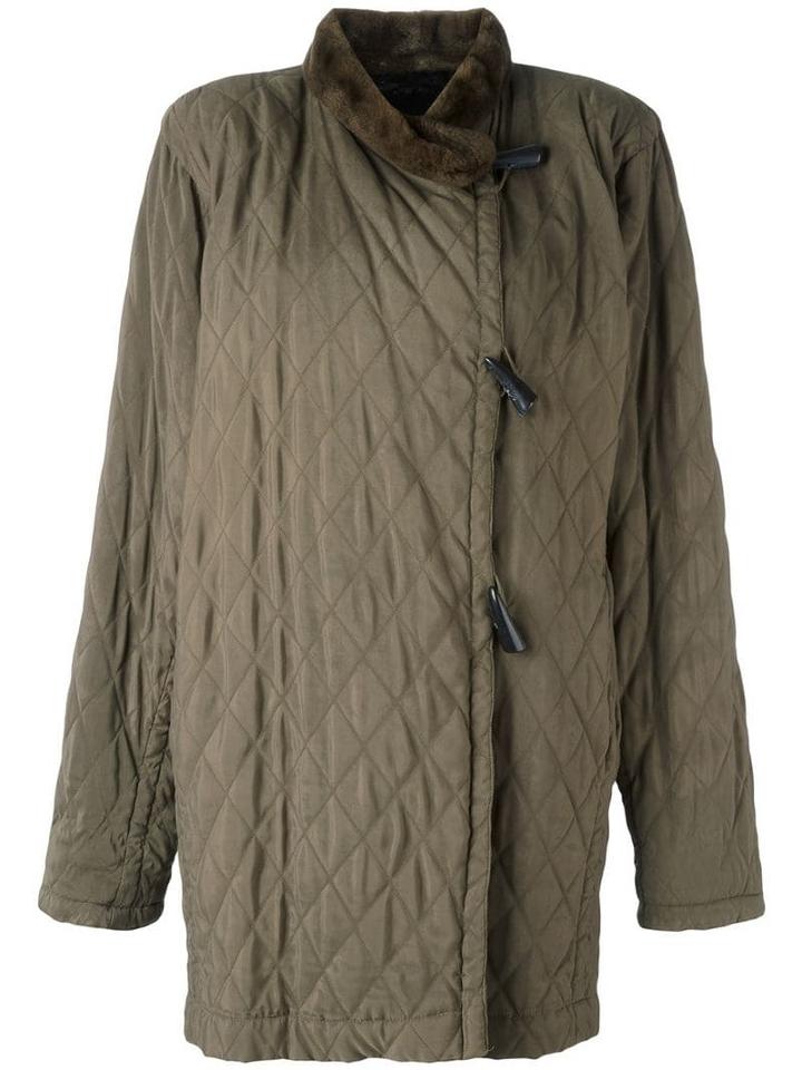 Yves Saint Laurent Pre-owned Fur Trim Padded Jacket - Green