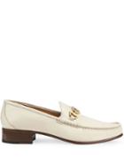 Gucci Leather Loafer With Interlocking G Horsebit - White