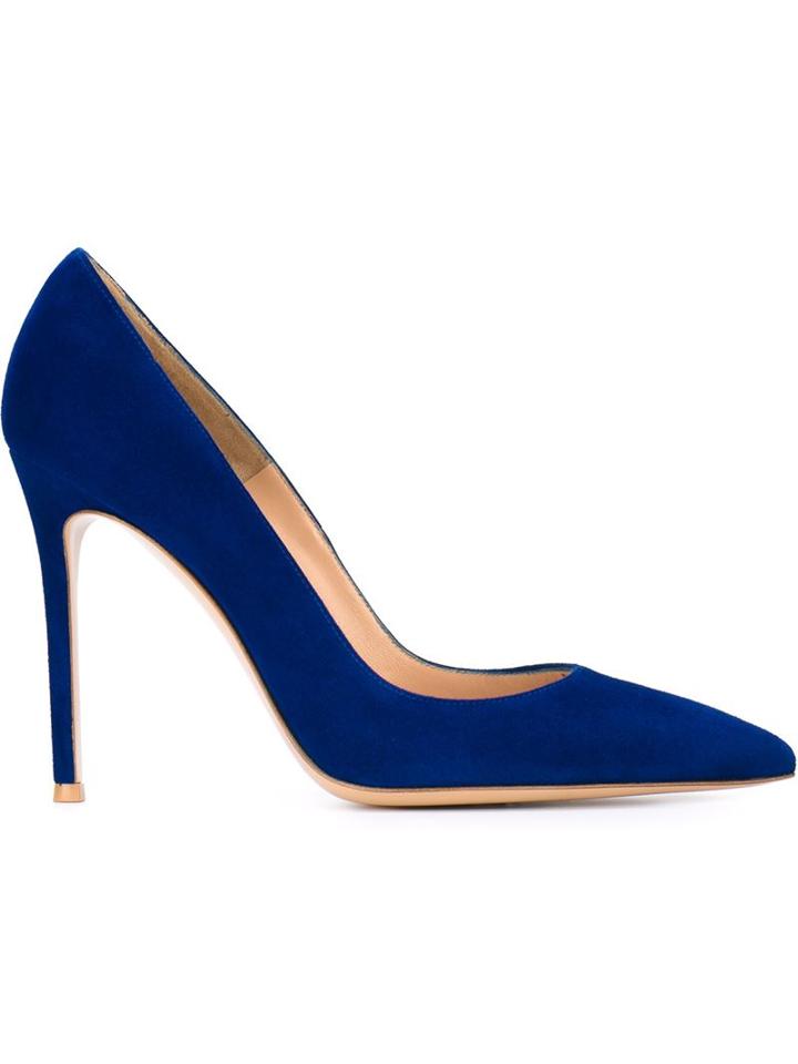 Gianvito Rossi Gianvito Pumps, Women's, Size: 39.5, Blue, Chamois Leather/leather