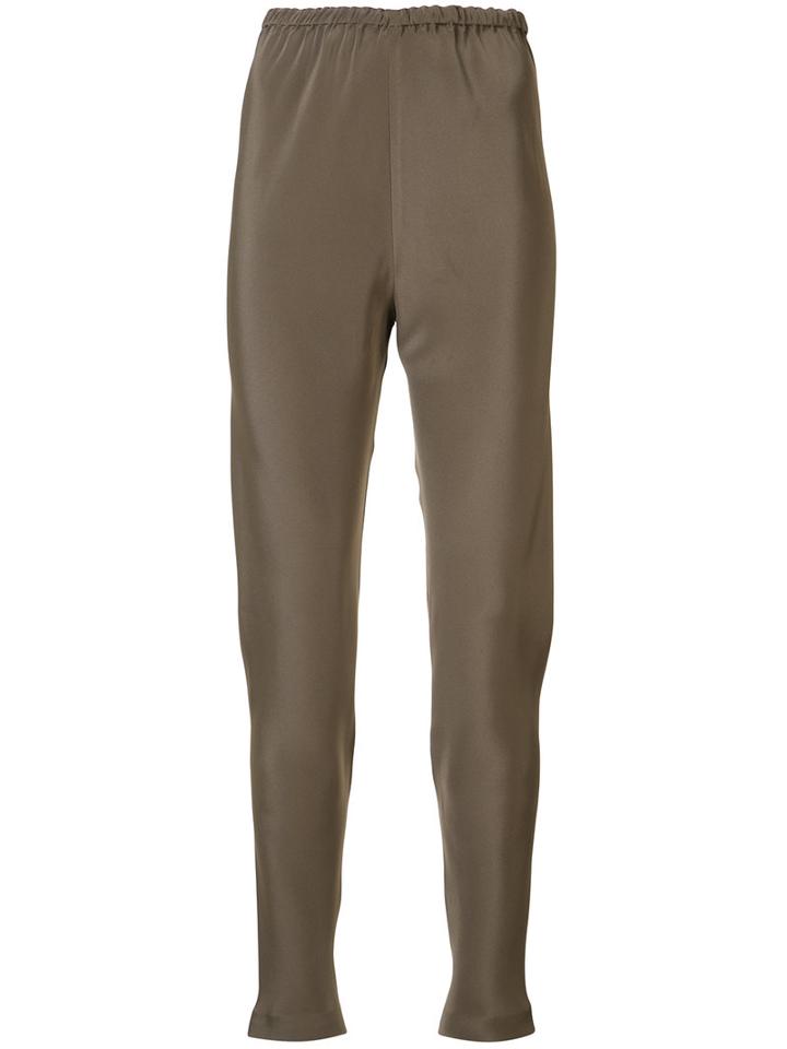 Peter Cohen Slim-fit Trousers, Women's, Size: Xs, Nude/neutrals, Silk
