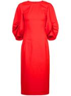 Oscar De La Renta Balloon Sleeve Dress - Red