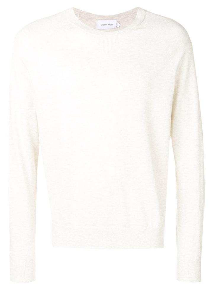 Calvin Klein Knit Crew Neck Sweater - White