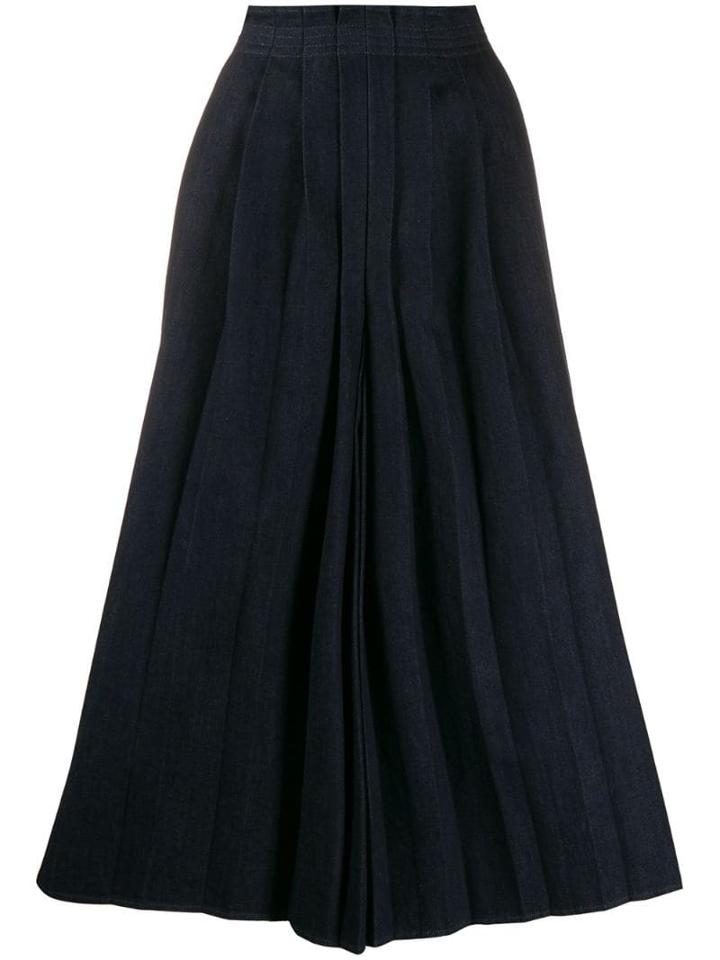 Mm6 Maison Margiela Pleat Front Culottes - Blue