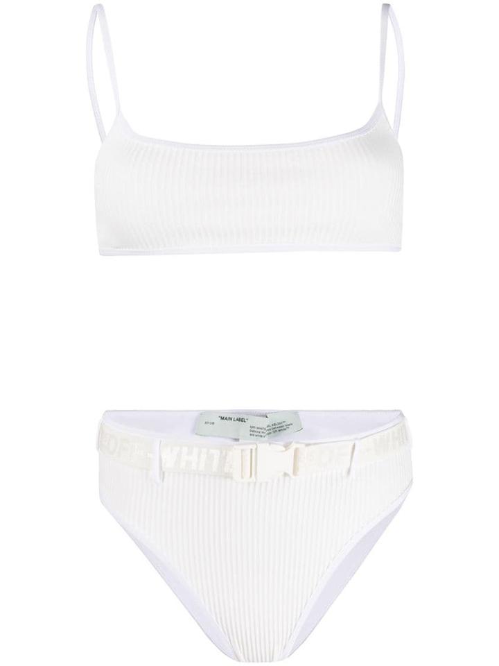 Off-white Ribbed Bikini Set