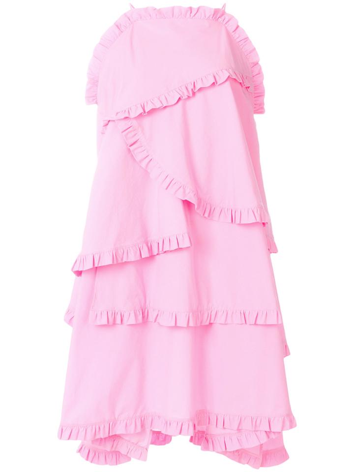 Msgm Ruffled Dress - Pink & Purple