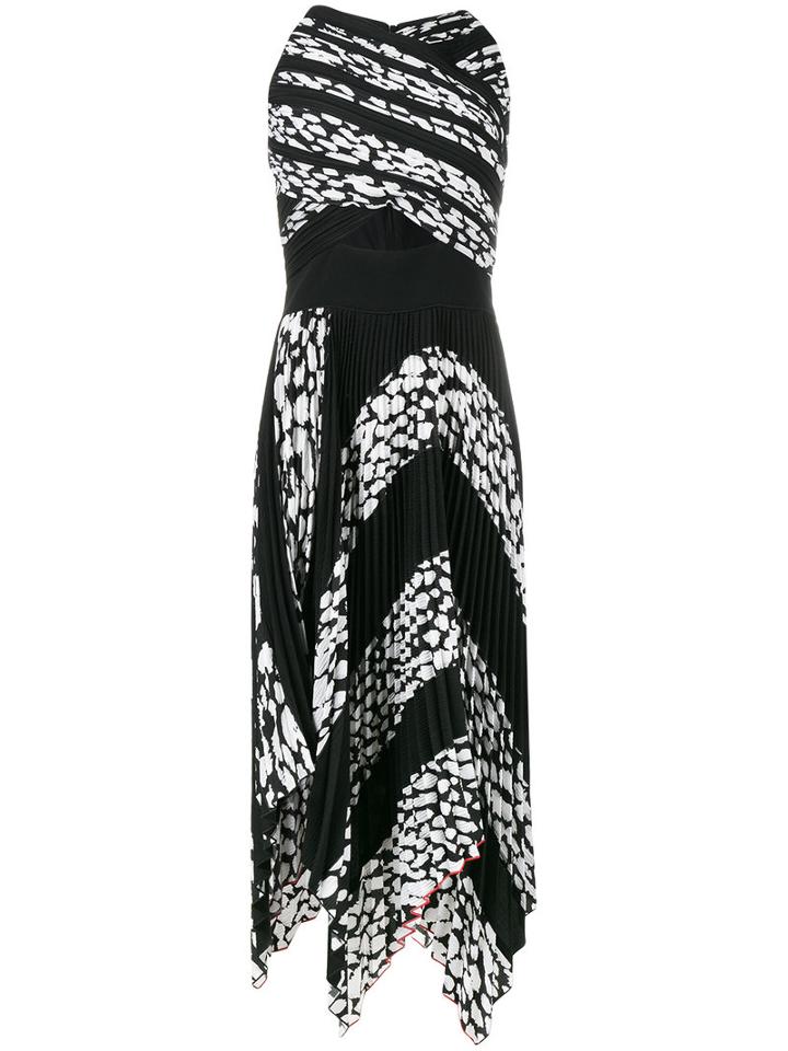 Proenza Schouler - Pleated Leopard Print Cutout Dress - Women - Silk/polyester/acetate/viscose - 4, Black, Silk/polyester/acetate/viscose
