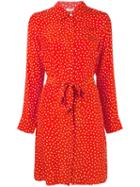 P.a.r.o.s.h. - Dotty Belted Shirt Dress - Women - Silk - L, Red, Silk