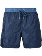 Moncler Denim-effect Track Shorts, Men's, Size: Xxl, Blue, Polyamide