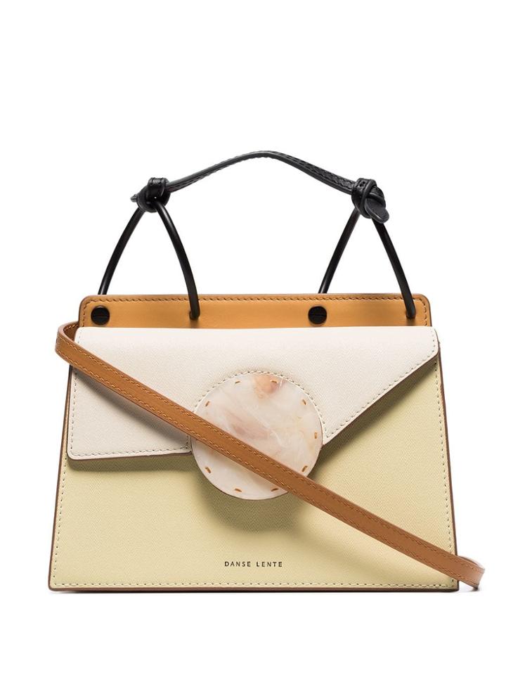 Danse Lente Nude Phoebe Marbled-button Leather Cross Body Bag -