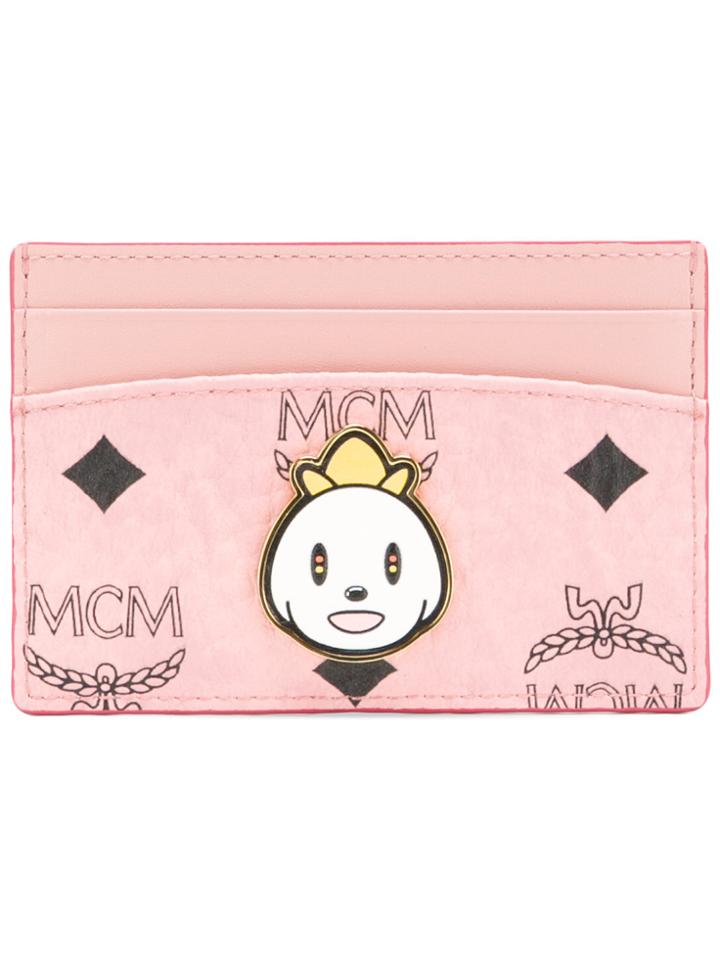 Mcm Logo Print Cardholder - Pink & Purple