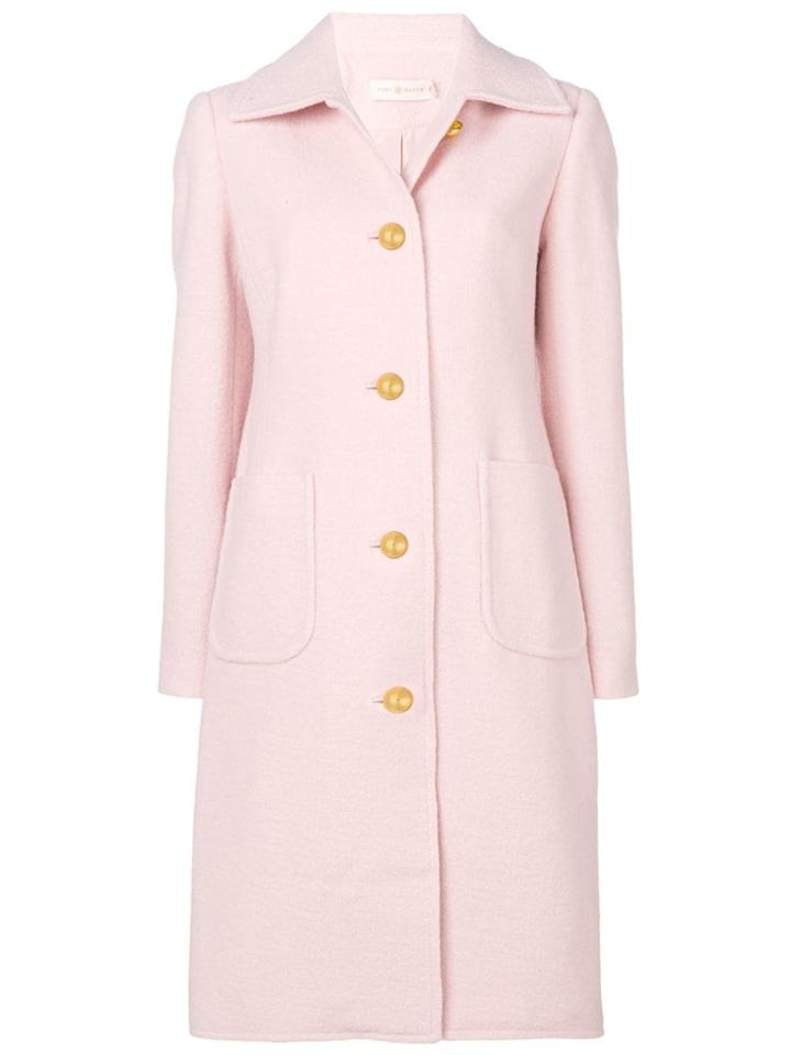 Tory Burch Single Breasted Coat - Pink & Purple