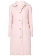 Tory Burch Single Breasted Coat - Pink & Purple