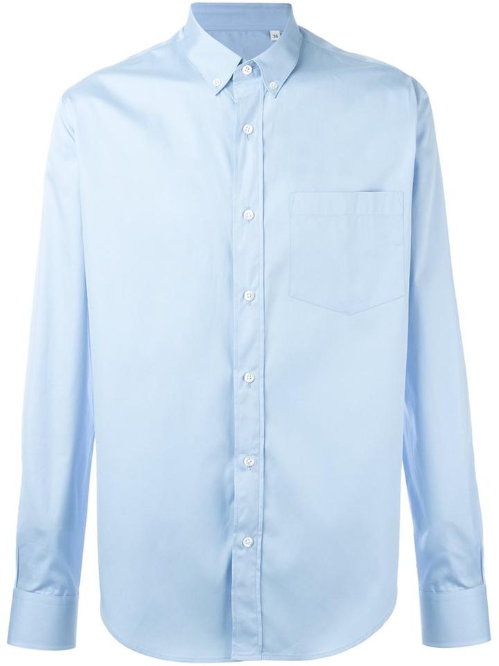 Ami Alexandre Mattiussi Summer Fit Shirt, Men's, Size: 43, Blue, Cotton