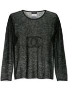 Chanel Pre-owned Chanel Cc Long Sleeve Top - Black