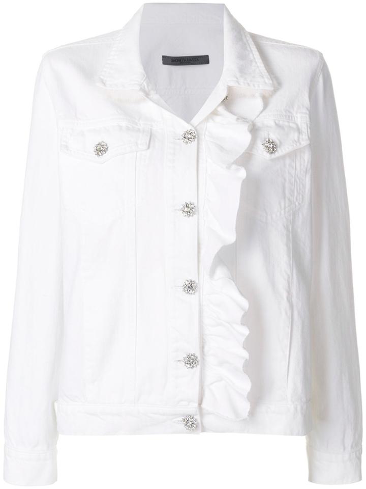 Simonetta Ravizza Ruched Denim Jacket - White