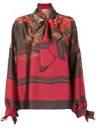 P.a.r.o.s.h. Printed Scarf Blouse - Red