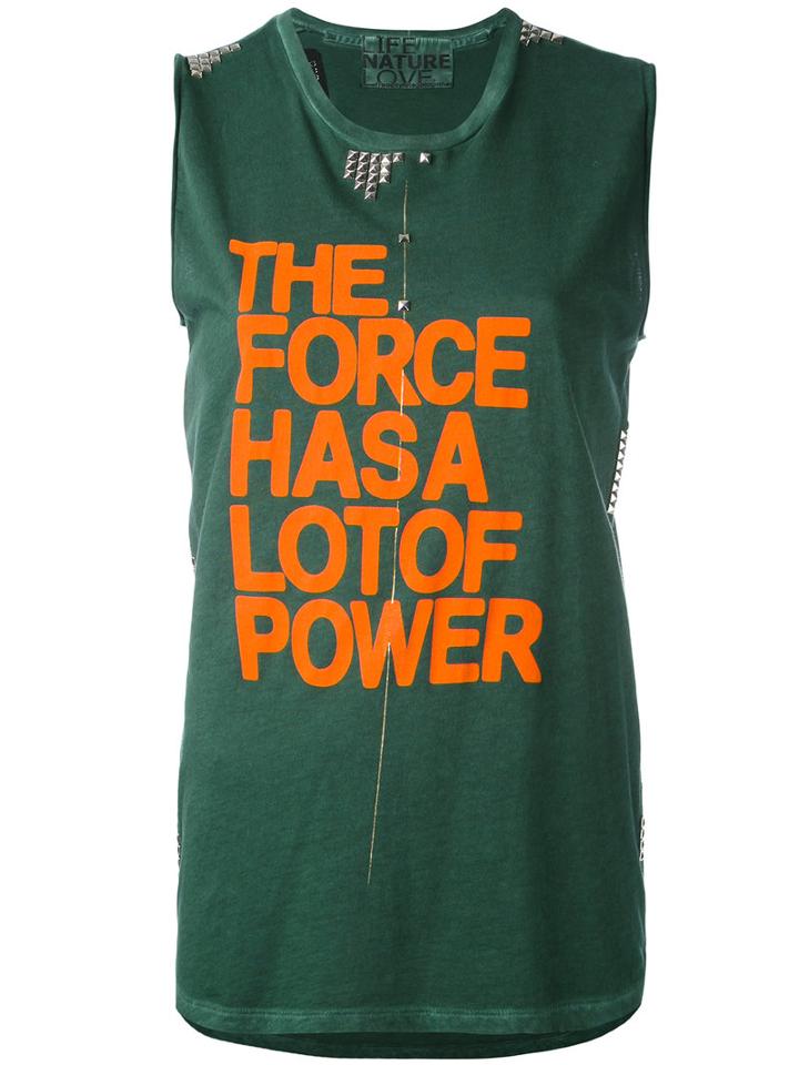 Freecity - The Force Has A Lot Of Power Top - Women - Cotton - S, Green, Cotton