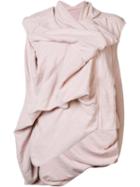 Rick Owens Drkshdw Sleeveless Draped Jacket, Women's, Size: Large, Pink/purple, Cotton