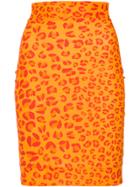 Amir Slama Leopard Print Skirt - Yellow & Orange