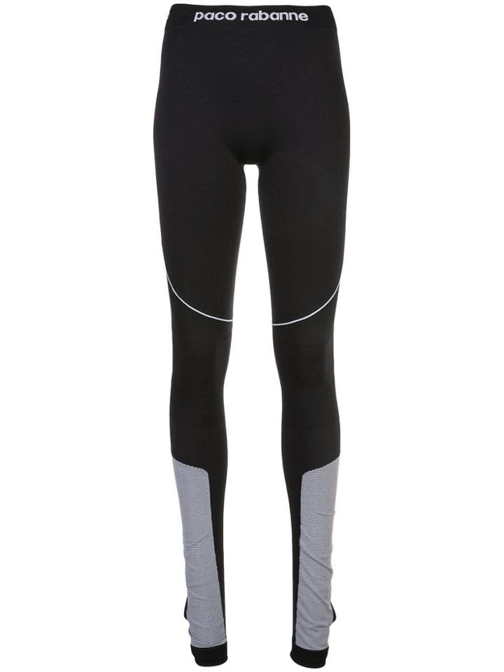 Paco Rabanne Contrast Panels Leggings - Black