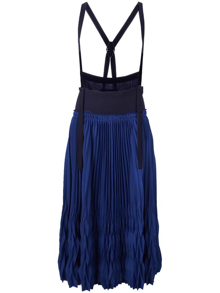 Y's Concertine Pleated Overall, Women's, Size: 2, Blue, Wool/polyester