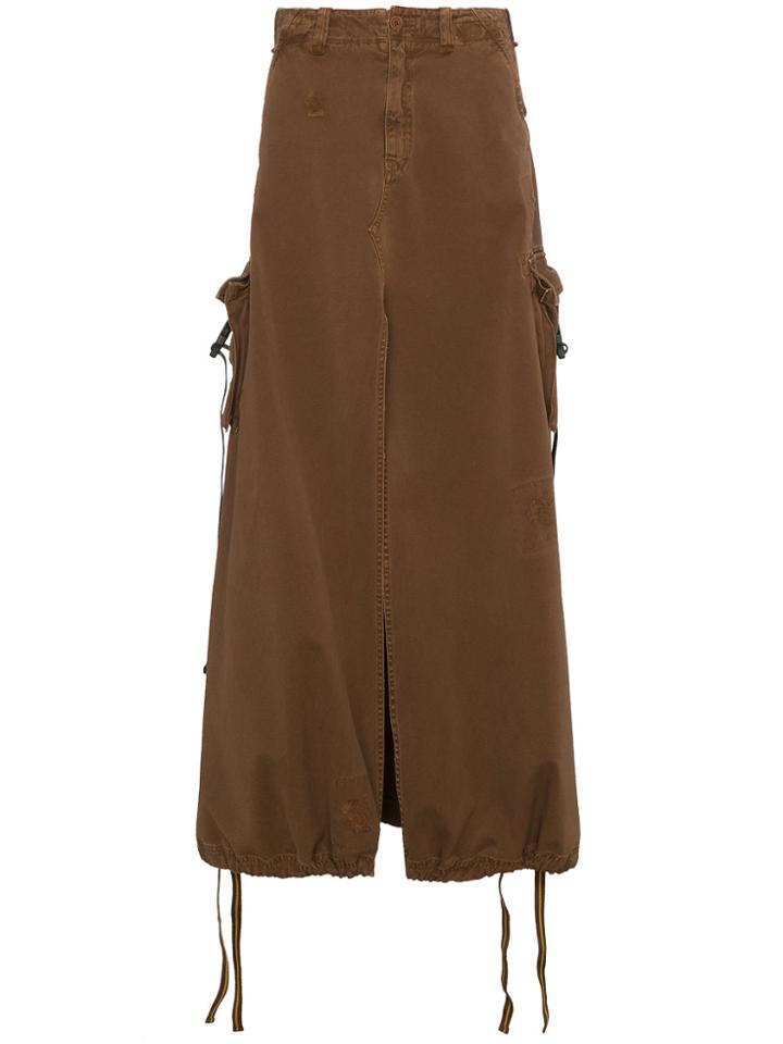 Palm Angels High Waisted Cargo Skirt - Brown