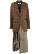 Mm6 Maison Margiela Checked Dress Jacket - Brown