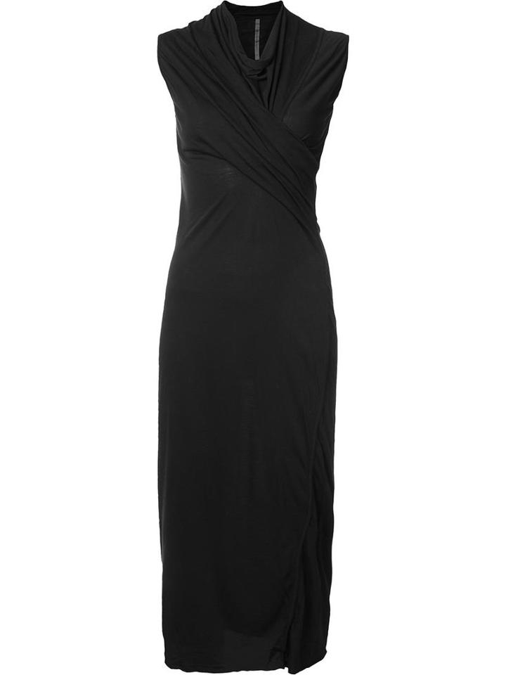 Rick Owens Lilies Ruched Chest Dress, Women's, Size: 42, Black, Cotton/polyamide/viscose