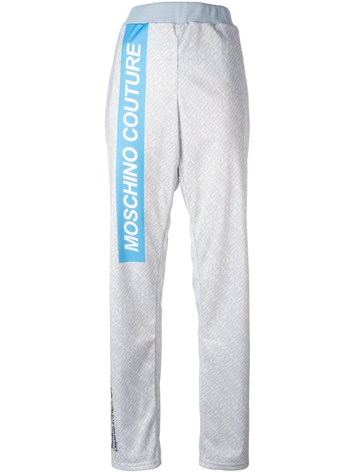 Moschino Pill Packet Track Pants, Women's, Size: Small, Grey, Polyester