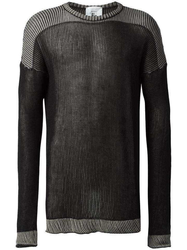 Lost & Found Rooms Bicolour Ribbed Jumper, Men's, Size: Xl, Black, Cotton