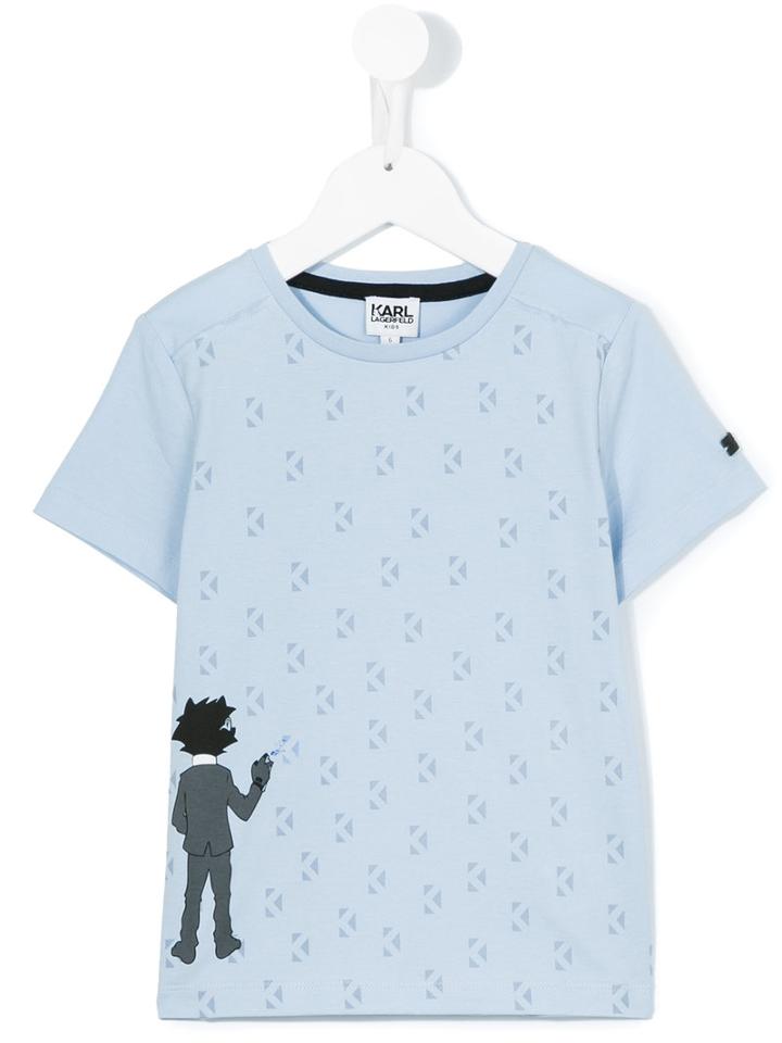 Karl Lagerfeld Kids Printed T-shirt, Toddler Boy's, Size: 5 Yrs, Blue