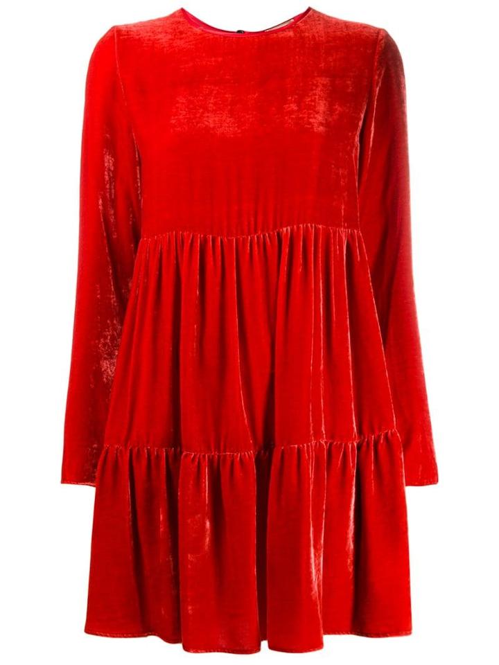 Semicouture Candice Velvet Dress - Red