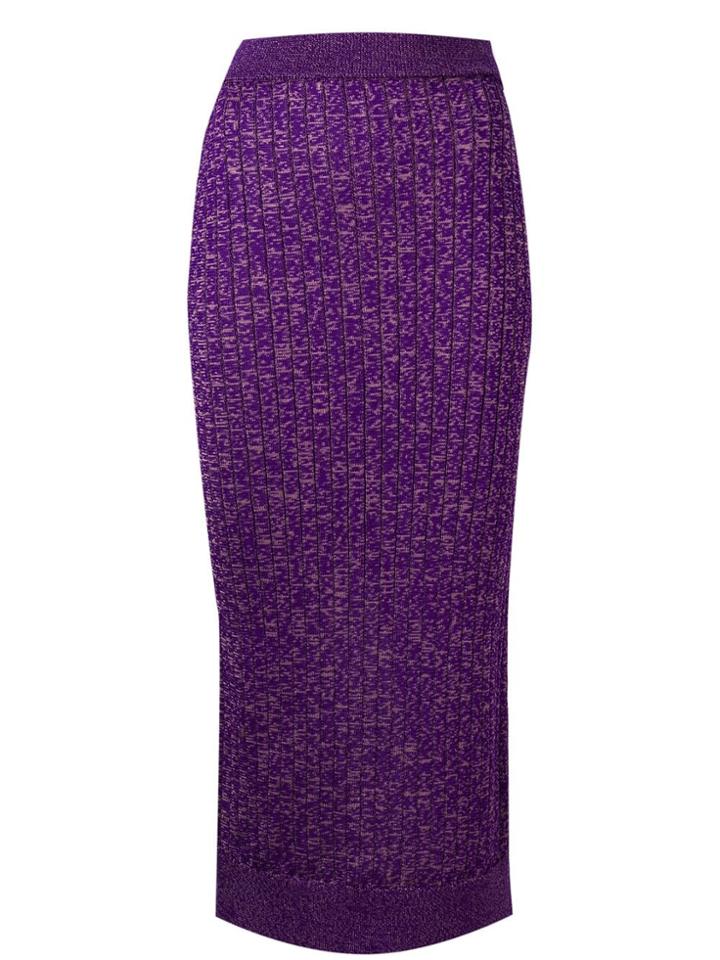 Mm6 Maison Margiela Fitted Midi Skirt - Purple
