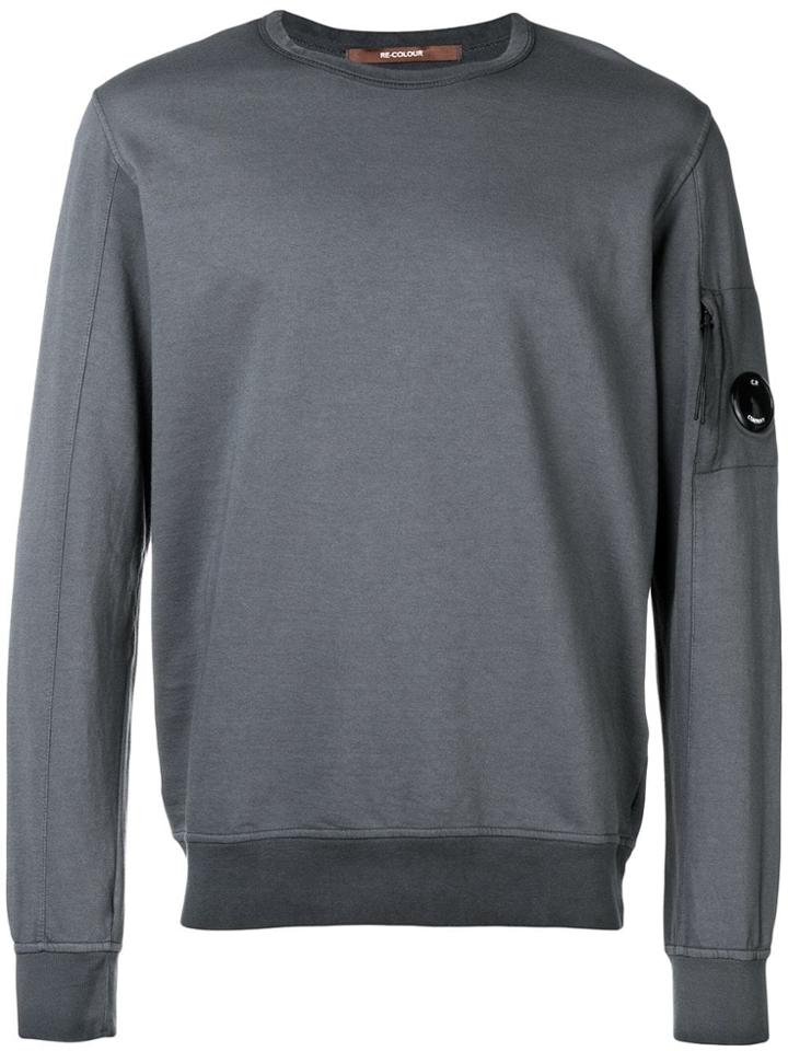 Cp Company Crewneck Panelled Sweatshirt - Grey