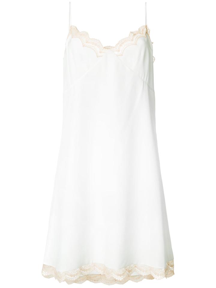 Chloé Lace Trimmed Slip Dress - White