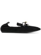 Lanvin Pearl Embellished Loafers - Black