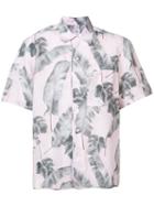 Oamc - Leaf Print Shirt - Men - Cotton/linen/flax - M, Pink/purple, Cotton/linen/flax