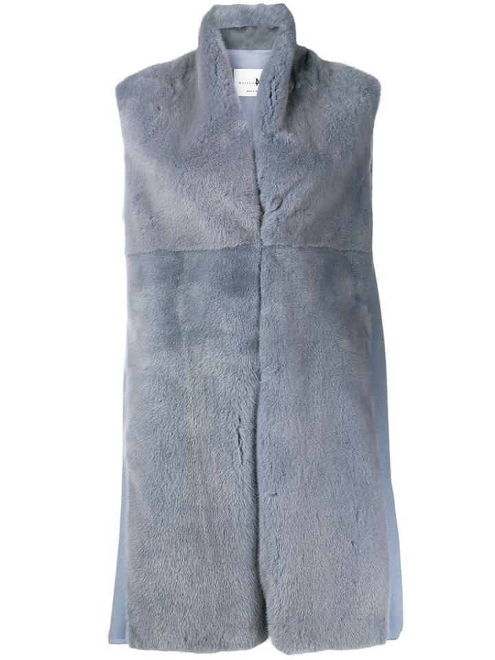 Manzoni 24 Sleeveless Fur Coat - Blue