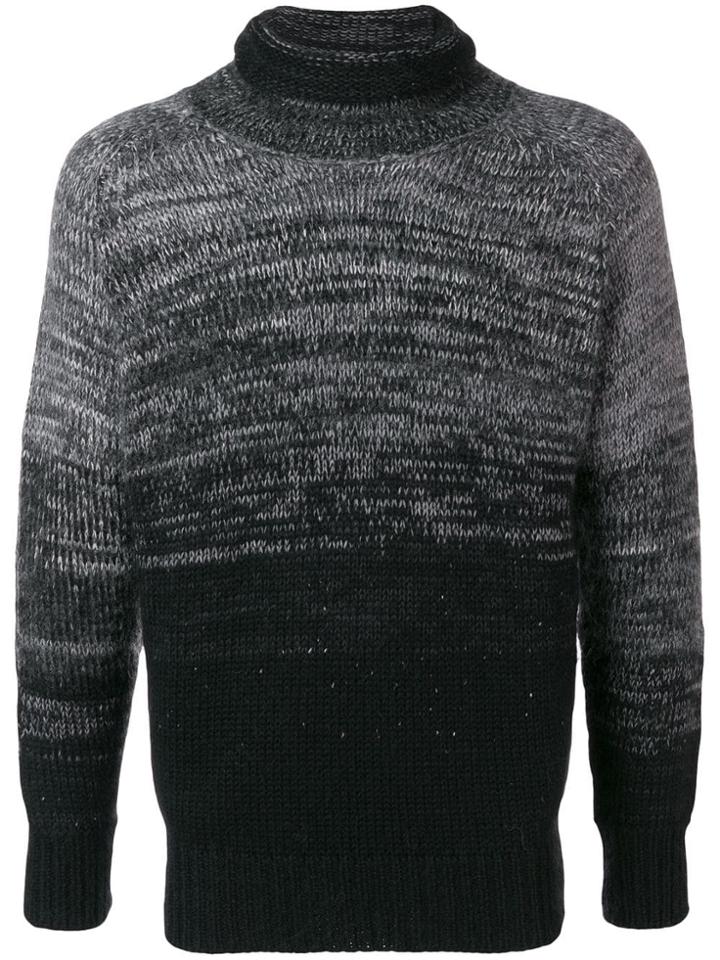 Maison Flaneur Dégradé Rollneck Jumper - Black