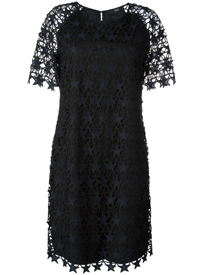 Steffen Schraut Star Embroidery Dress, Women's, Size: 38, Black, Cotton/polyester/spandex/elastane