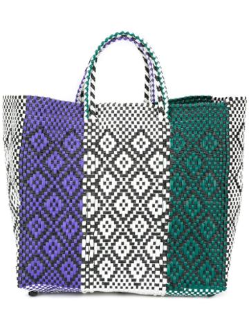 Truss Nyc Woven Tote, Women's, Purple, Plastic