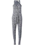 Michael Michael Kors Floral Print Jumpsuit, Women's, Size: Small, Blue, Polyester/spandex/elastane
