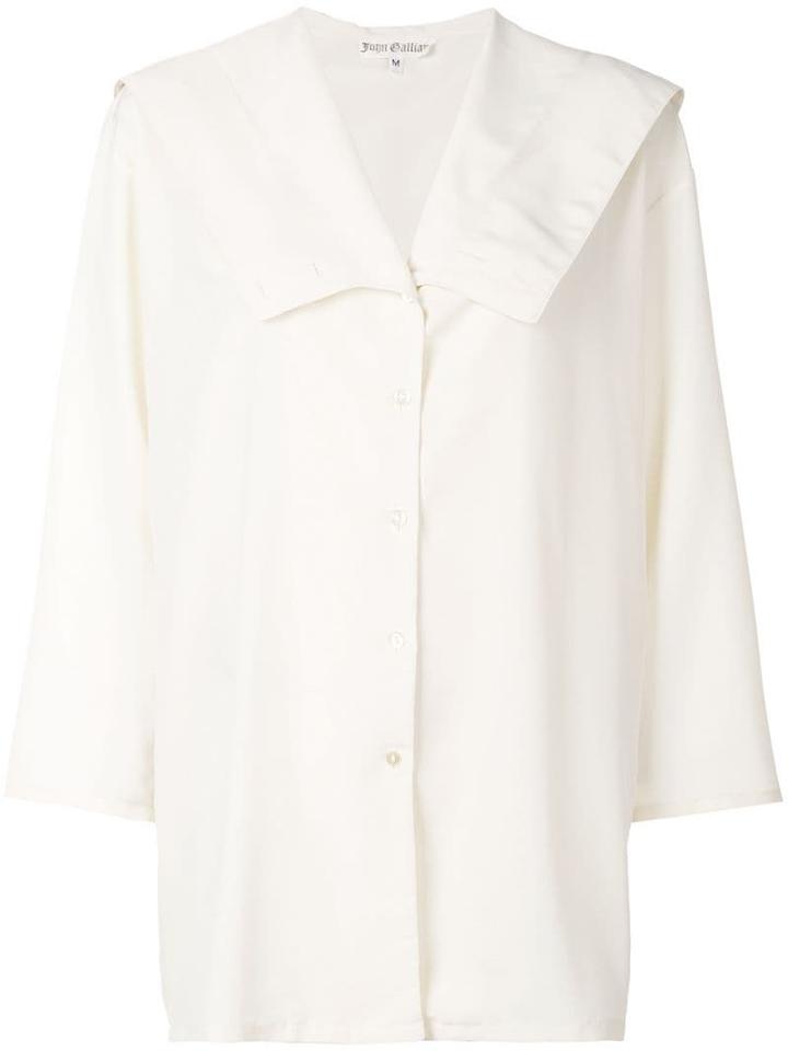 John Galliano Pre-owned Sailor Collar Tunic Blouse - Neutrals