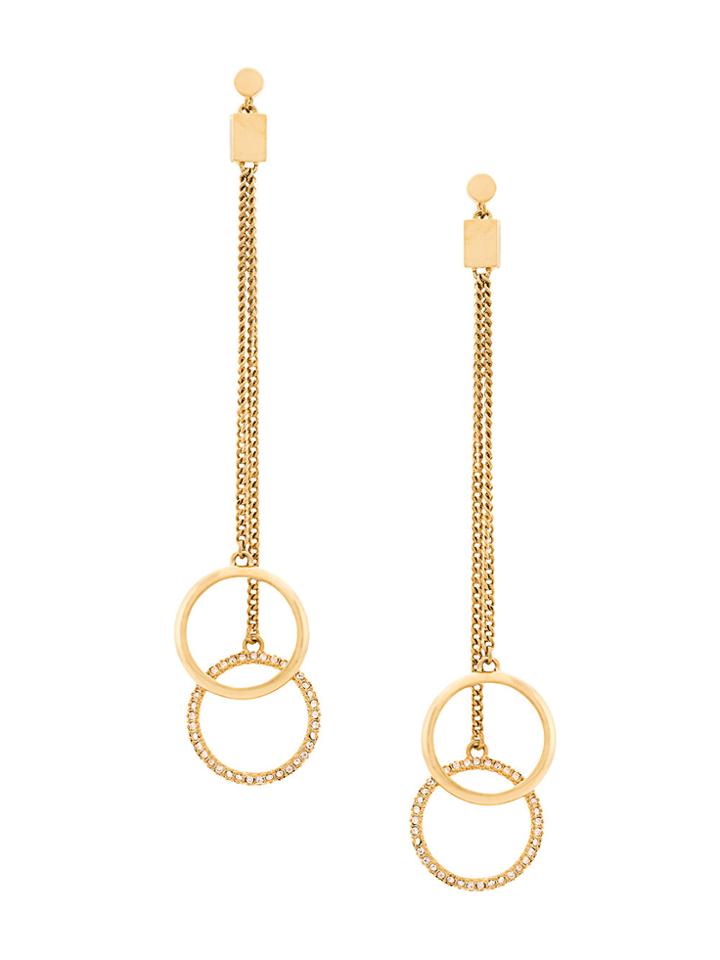 Chloé Rhinestone Chain Ring Drop Earrings - Metallic
