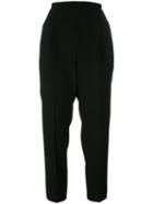 Max Mara Pleated Detail Cropped Trousers, Women's, Size: 40, Black, Triacetate/polyester