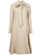 William Vintage Pussy Bow Flared Dress - Neutrals