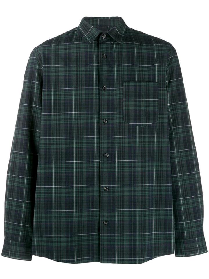 A.p.c. Check Print Shirt - Green