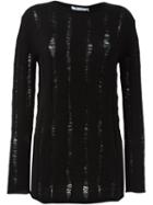 T By Alexander Wang Distressed Oversized Jumper, Women's, Size: Large, Black, Merino