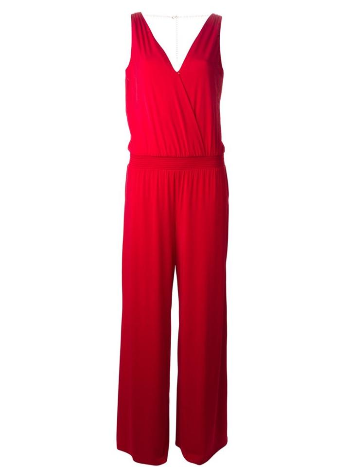 Michael Michael Kors Sleeveless Jumpsuit, Women's, Size: S, Red, Polyester/spandex/elastane/metal Other